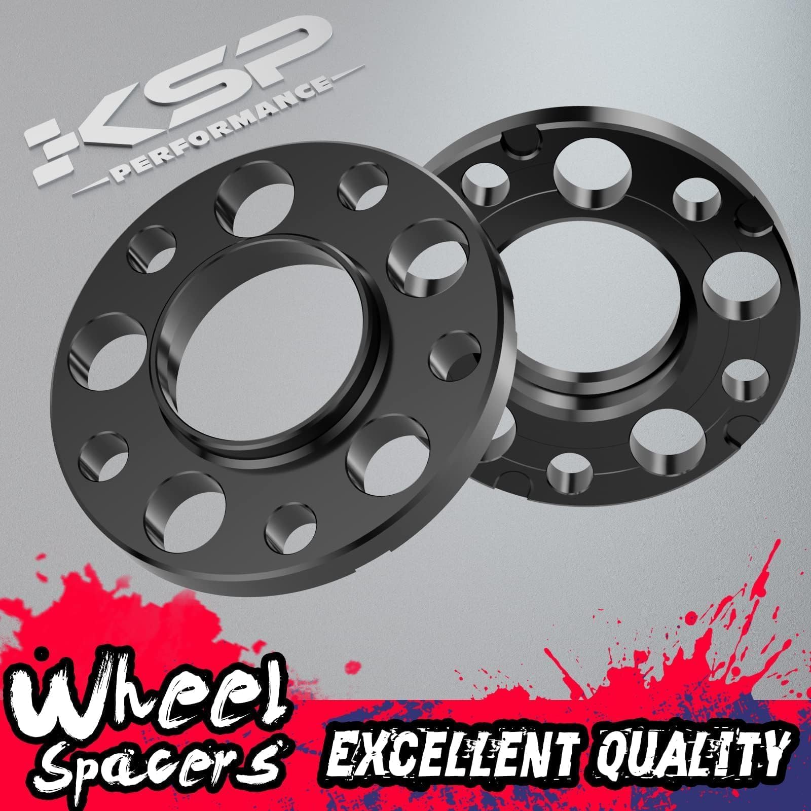 KSP PERFORMANCE spacer next to ruler showing scale and 15mm track width increase benefit
