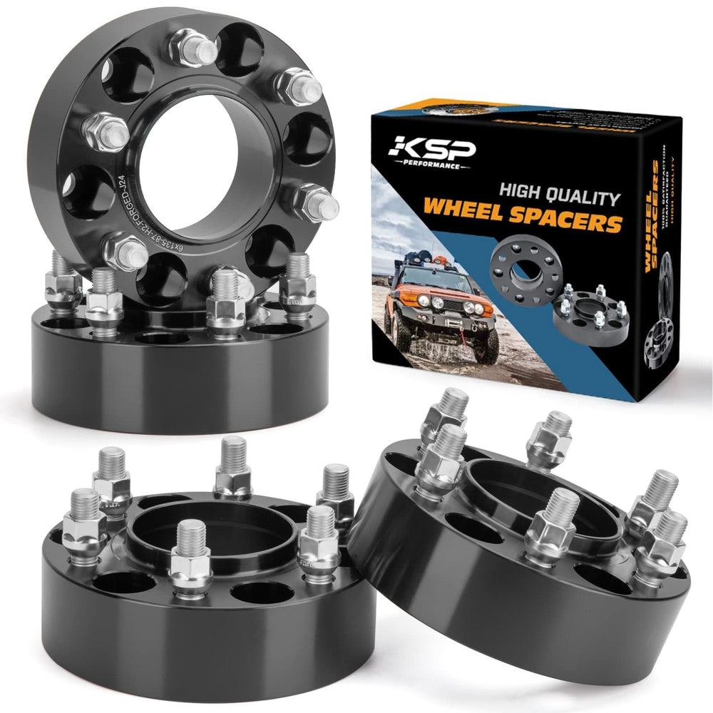 KSP PERFORMANCE front view of four 2-inch spacers showing fitment and included hardware