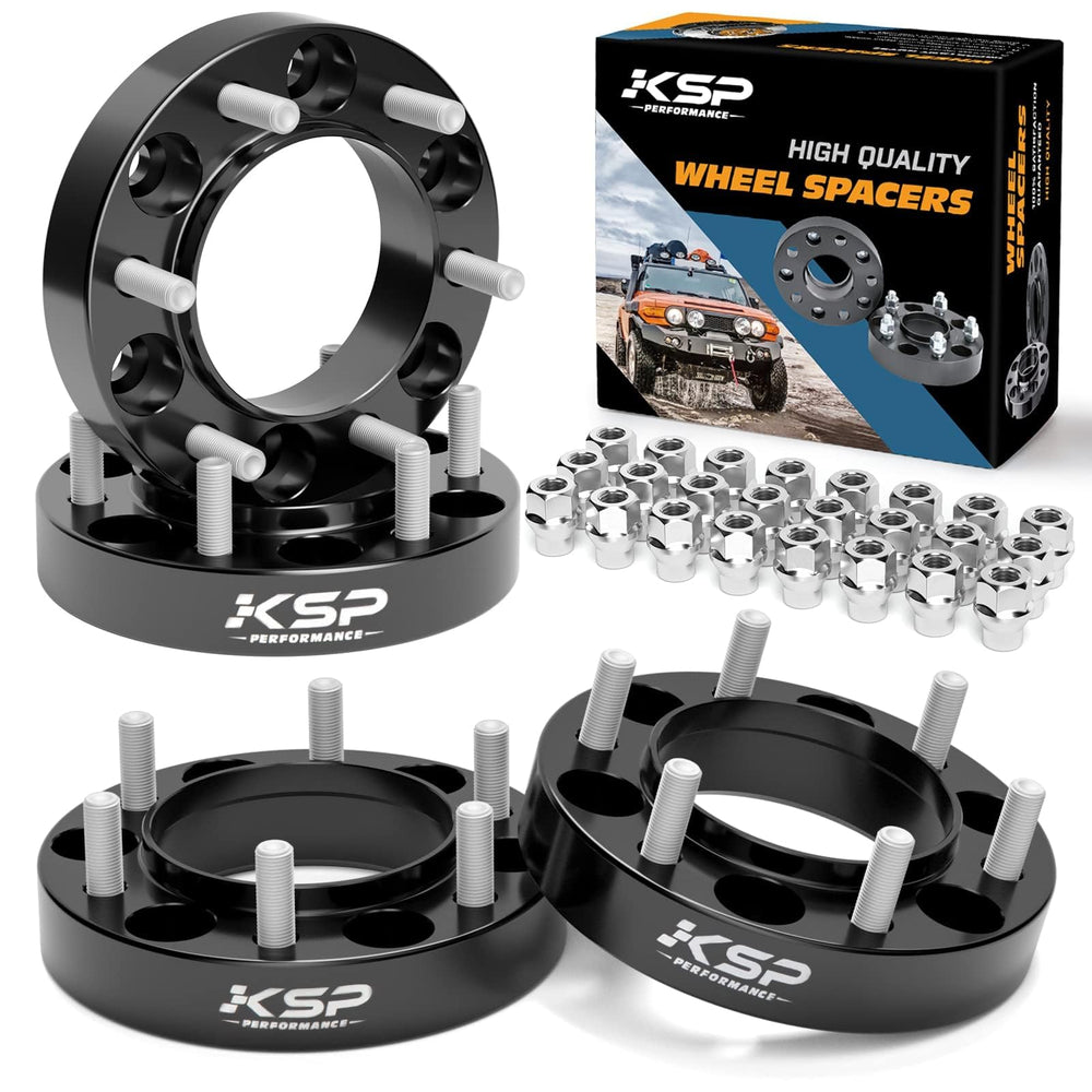 KSP PERFORMANCE front view of four black anodized spacers showing clean finishes and fitment benefit