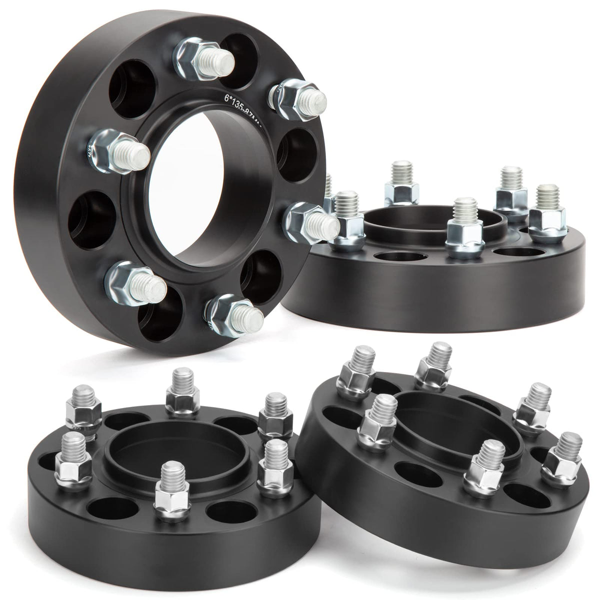 KSP PERFORMANCE front view of 1.5 inch spacers showing complete set and finish benefits stance
