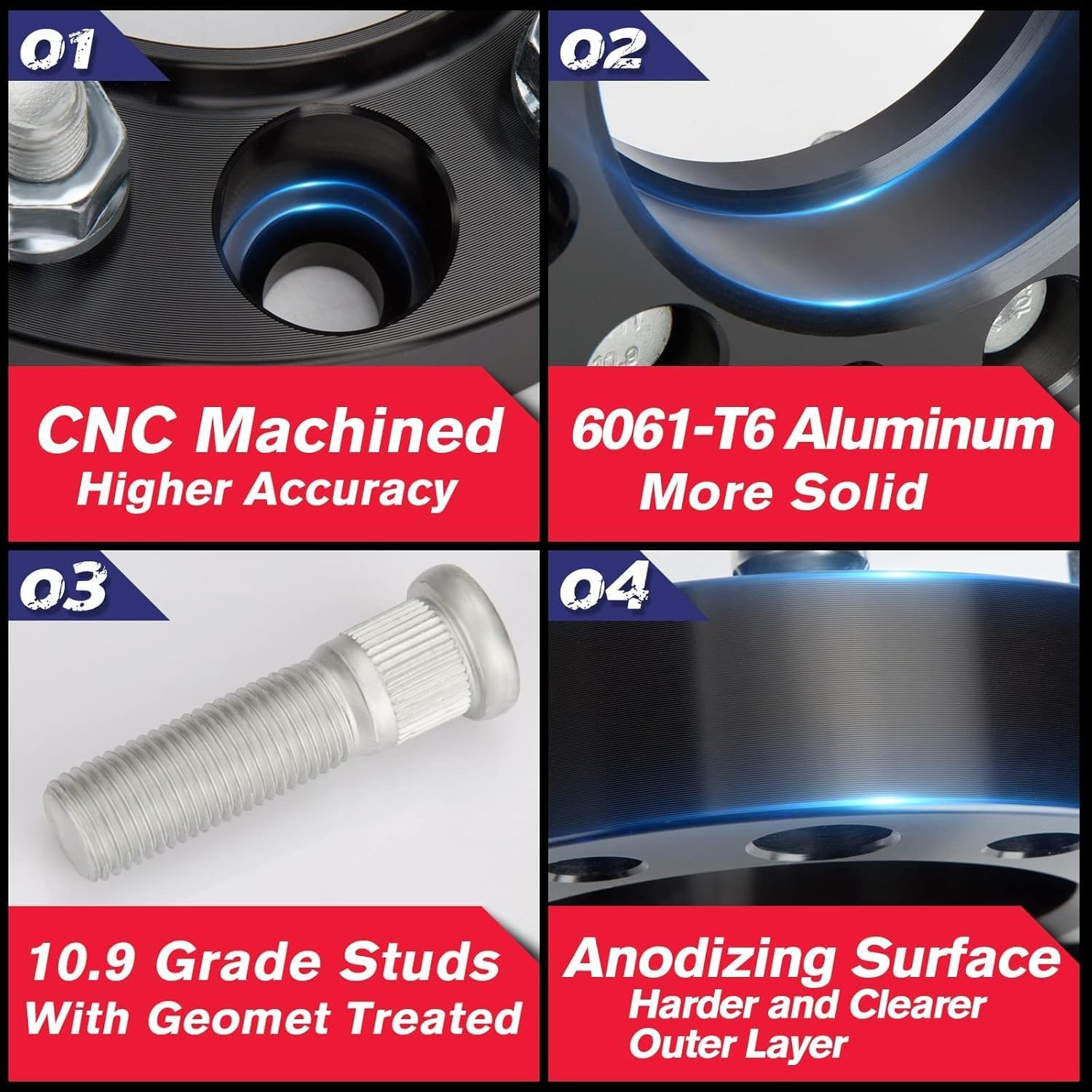 KSP PERFORMANCE hub-centric bore aligned to hub preventing vibration