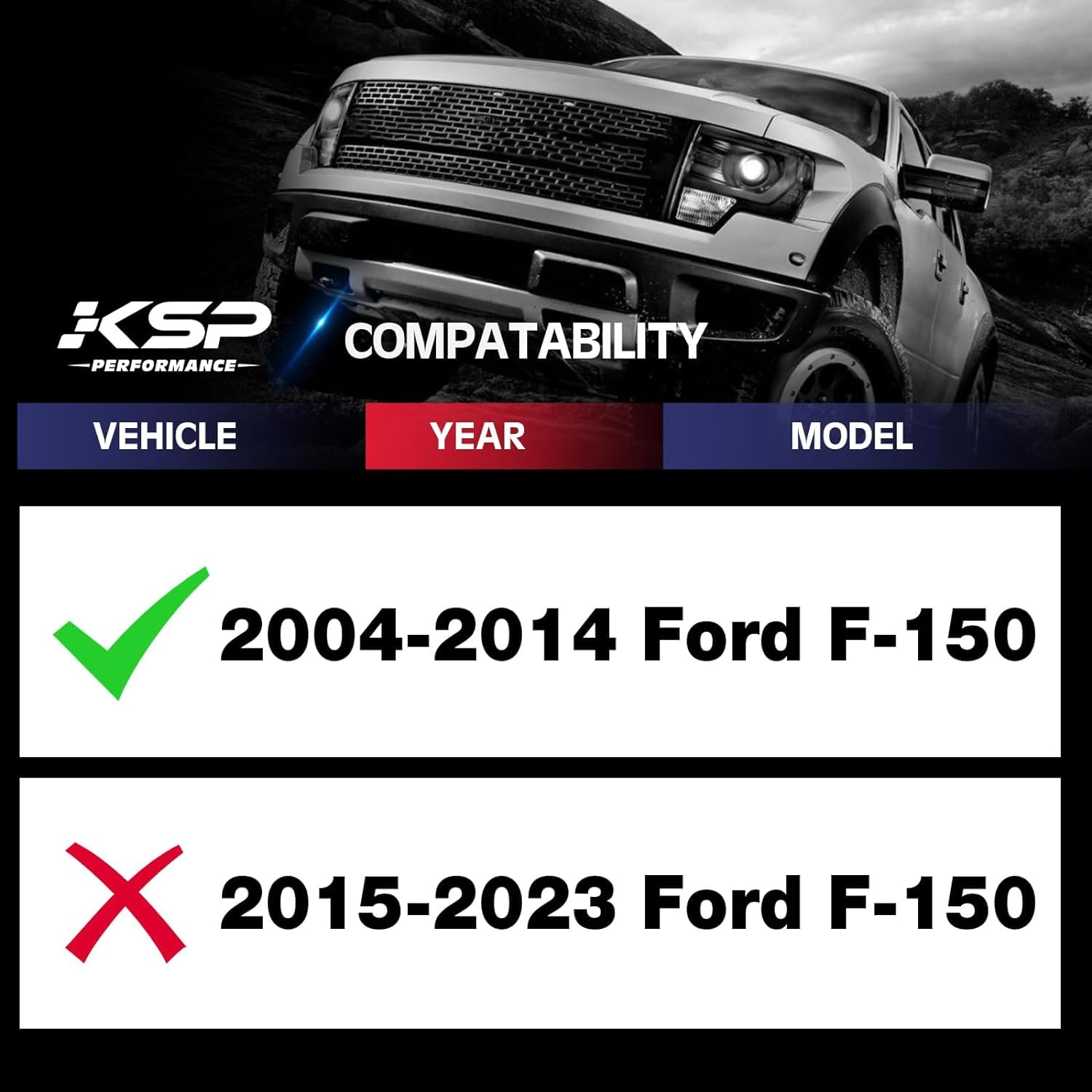 KSP PERFORMANCE spacer installed on F-150 front wheel illustrating improved tire clearance