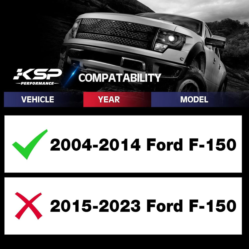 KSP PERFORMANCE spacer installed on F-150 front wheel illustrating improved tire clearance
