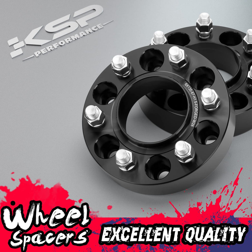 KSP PERFORMANCE side profile of spacer showing wheel offset and wider track benefit