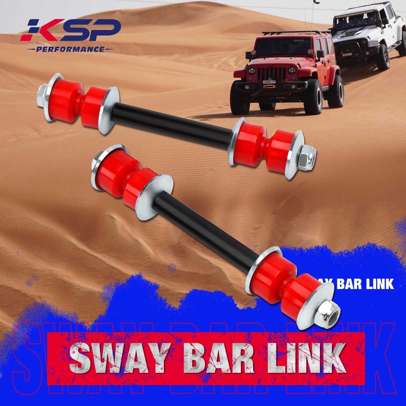 KSP PERFORMANCE sway link next to ruler showing exact size for correct fit verification