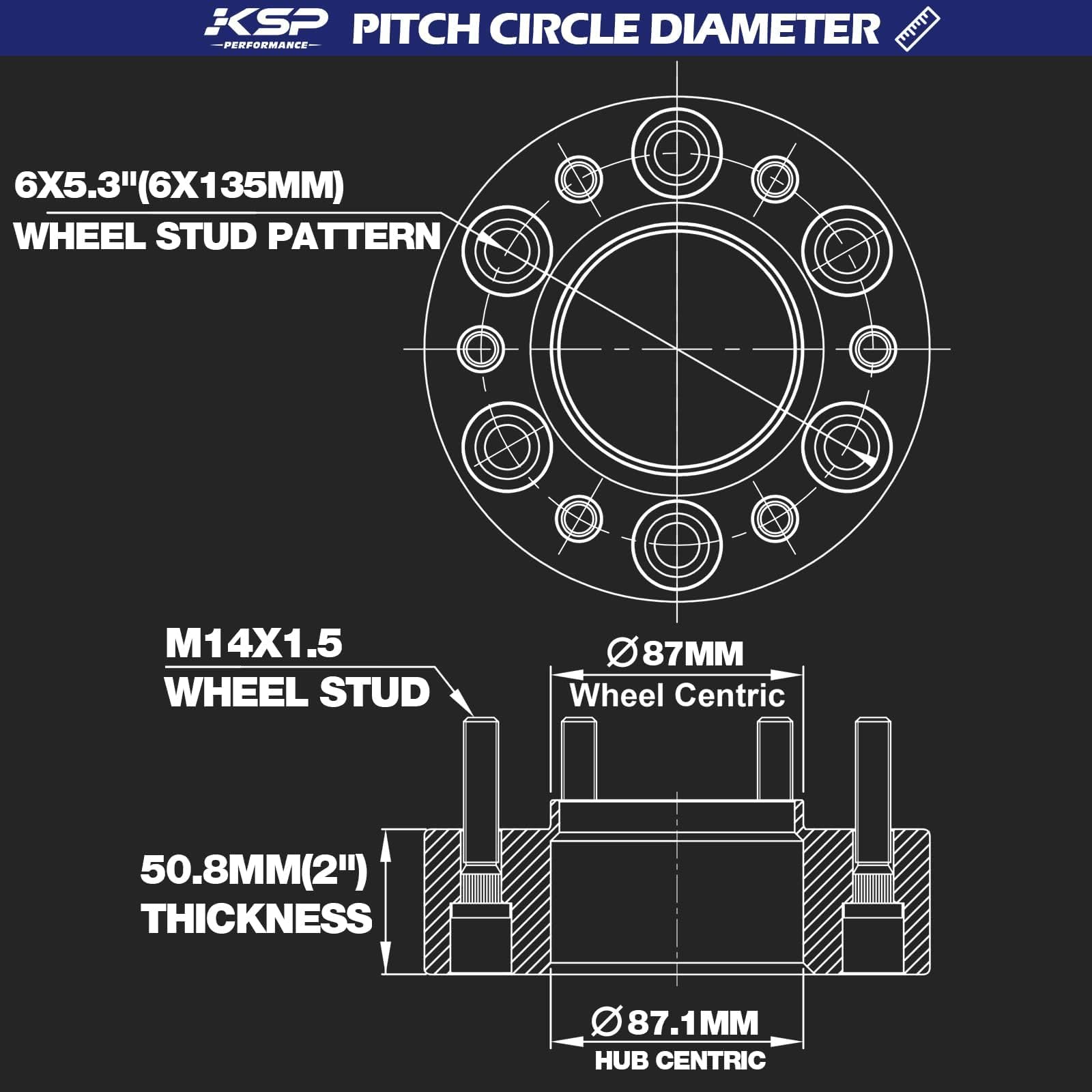 KSP PERFORMANCE close-up side profile showing spacer thickness and hub lip for correct seating