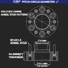 KSP PERFORMANCE close-up side profile showing spacer thickness and hub lip for correct seating
