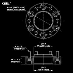 KSP PERFORMANCE side profile showing 1.5 inch thickness for wider stance benefit