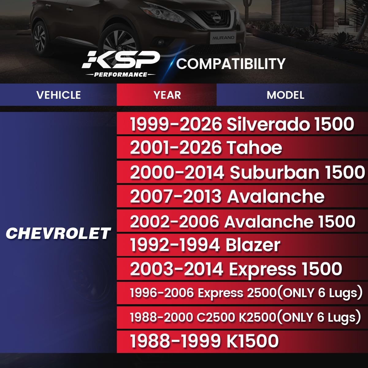 KSP PERFORMANCE side profile of 2-inch spacer highlighting thickness benefit