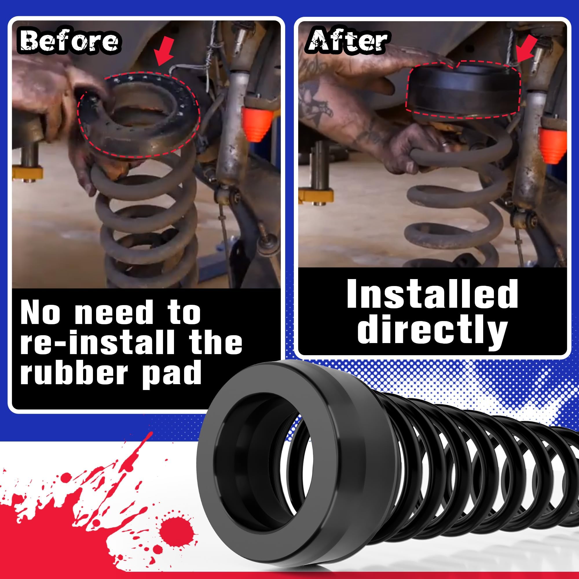 KSP PERFORMANCE under-spring detail showing spacer fitment and reduced suspension noise