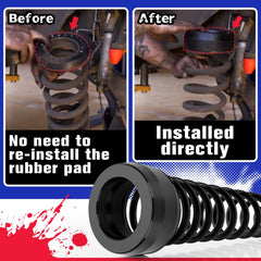KSP PERFORMANCE under-spring detail showing spacer fitment and reduced suspension noise