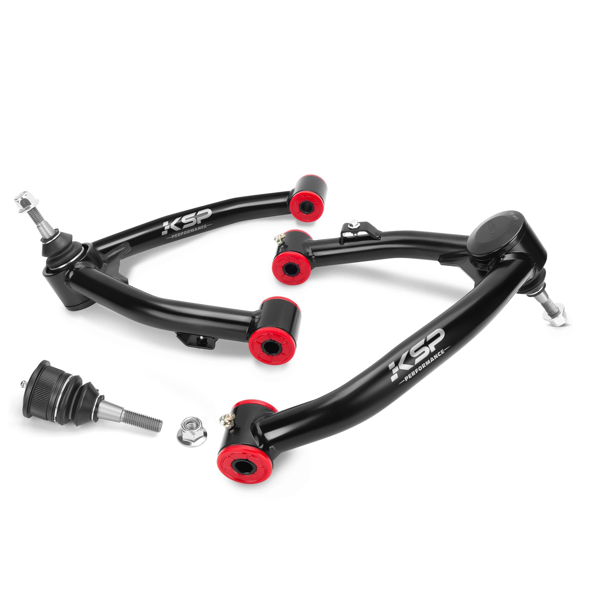 KSP PERFORMANCE front view showing overall arm shape and direct-fit benefits