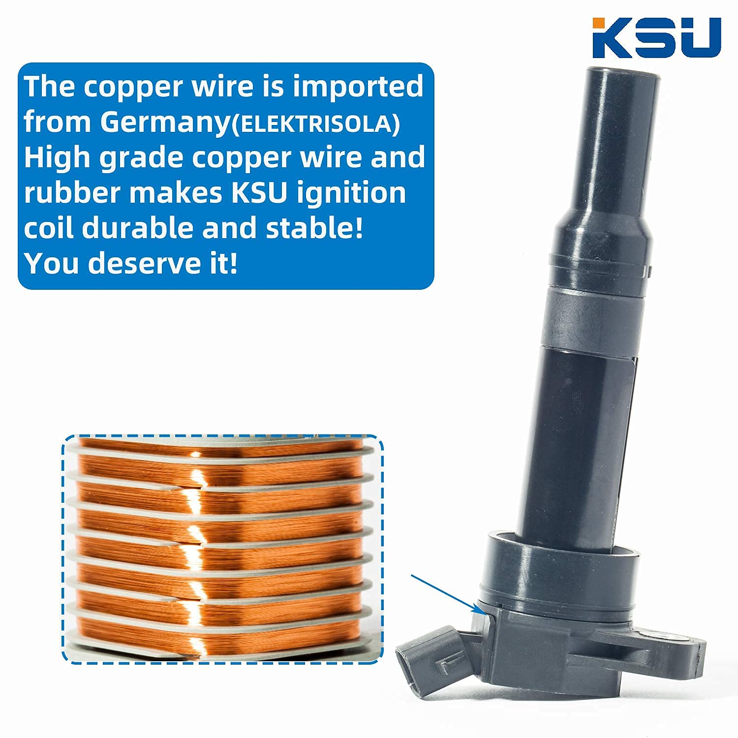 KSU coil next to ruler for size scale, confirming proper dimensions