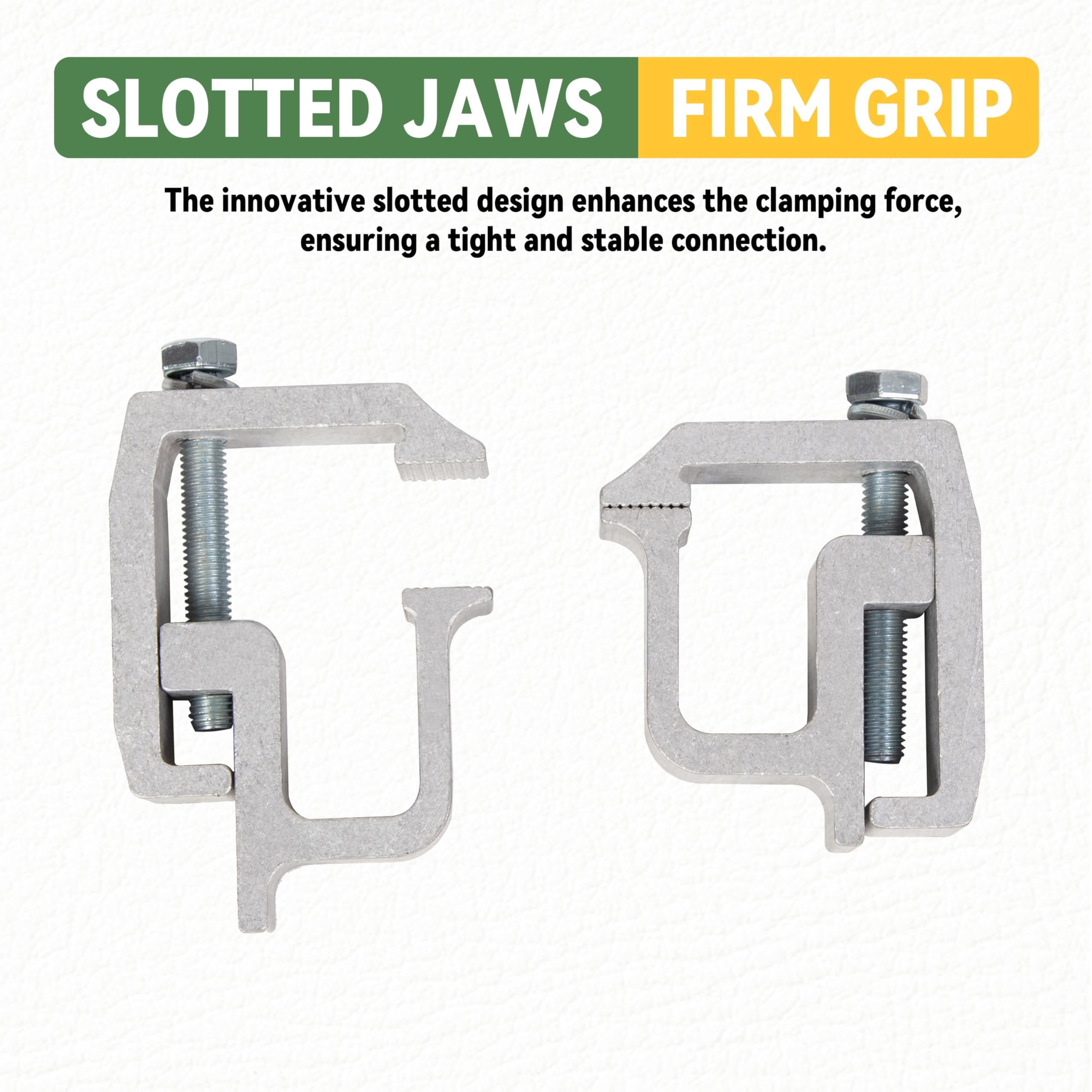 KUAFU clamps installed on a camper shell demonstrating secure hold