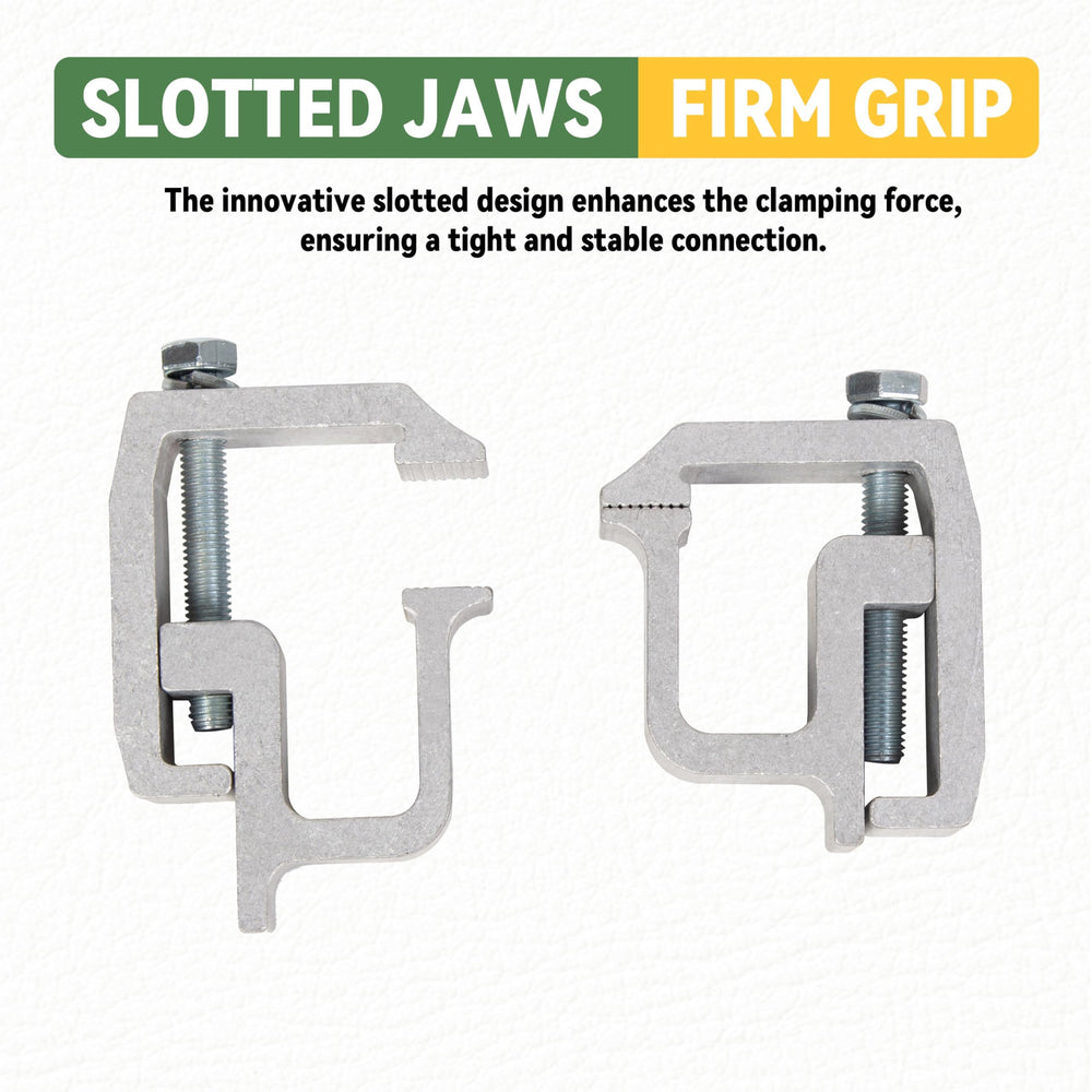 KUAFU clamps installed on a camper shell demonstrating secure hold