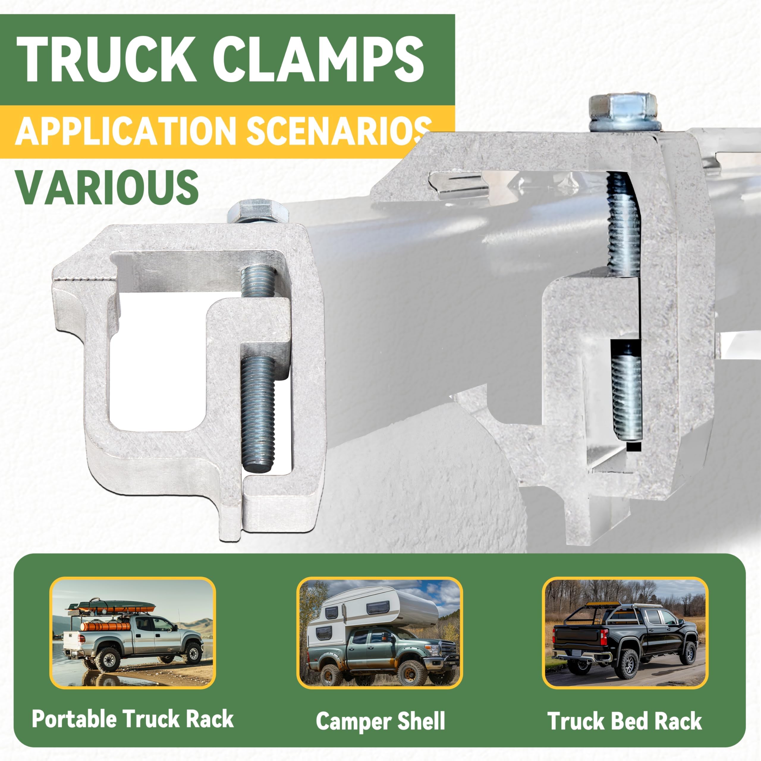 KUAFU clamps laid out with packaging showing included six pieces