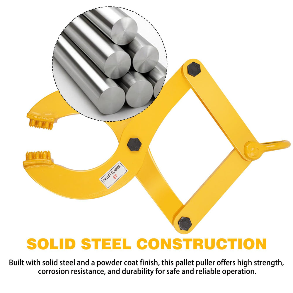 kuailebuy open jaw showing 6.7 inch capacity to fit thicker pallet stringers