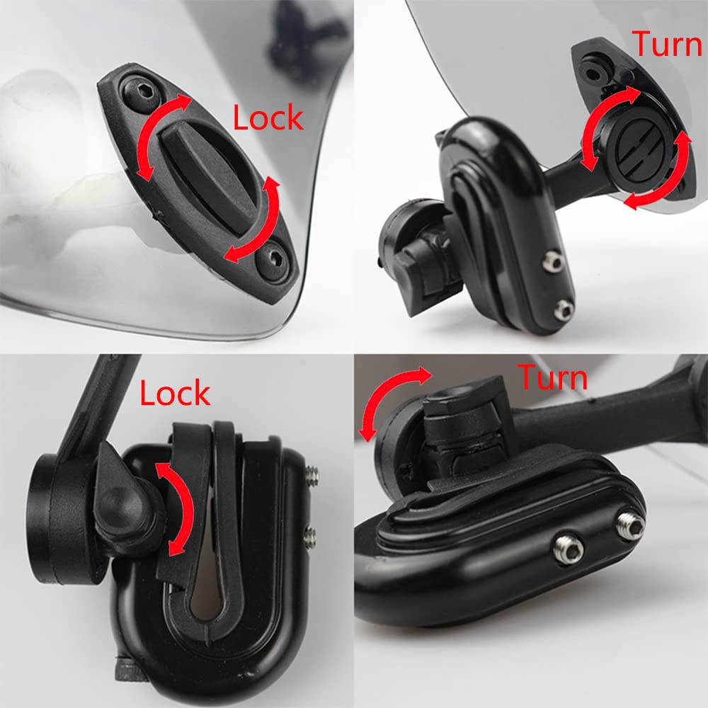 kucehiup installed on motorcycle demonstrating improved wind deflection