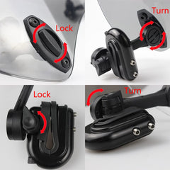 kucehiup installed on motorcycle demonstrating improved wind deflection