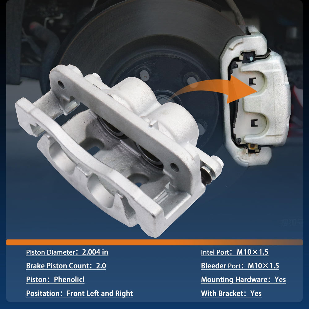 KUIPERAUTO front-facing caliper detail showing bracket and mounting points for secure fit