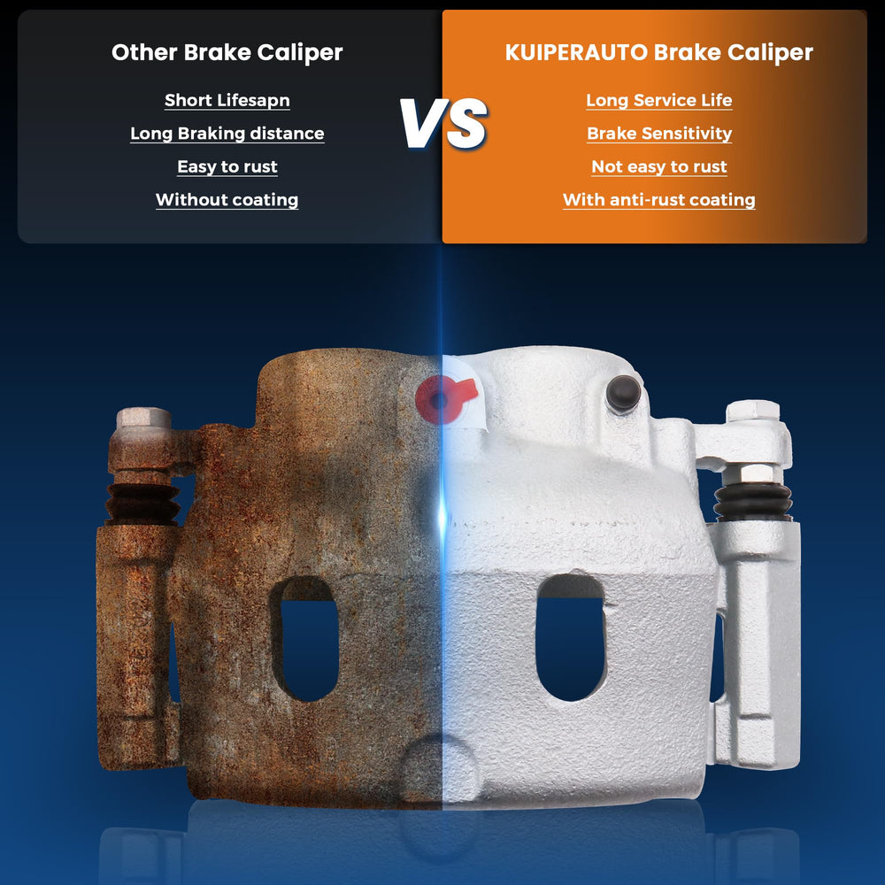 KUIPERAUTO calipers with included guide pins and hardware, simplifies replacement