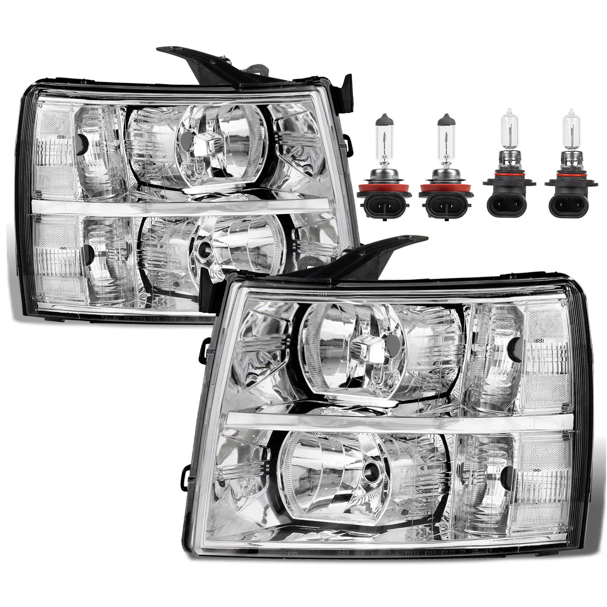 KUIPERAUTO front assembly chrome housing showing clear lens and benefit of improved visibility