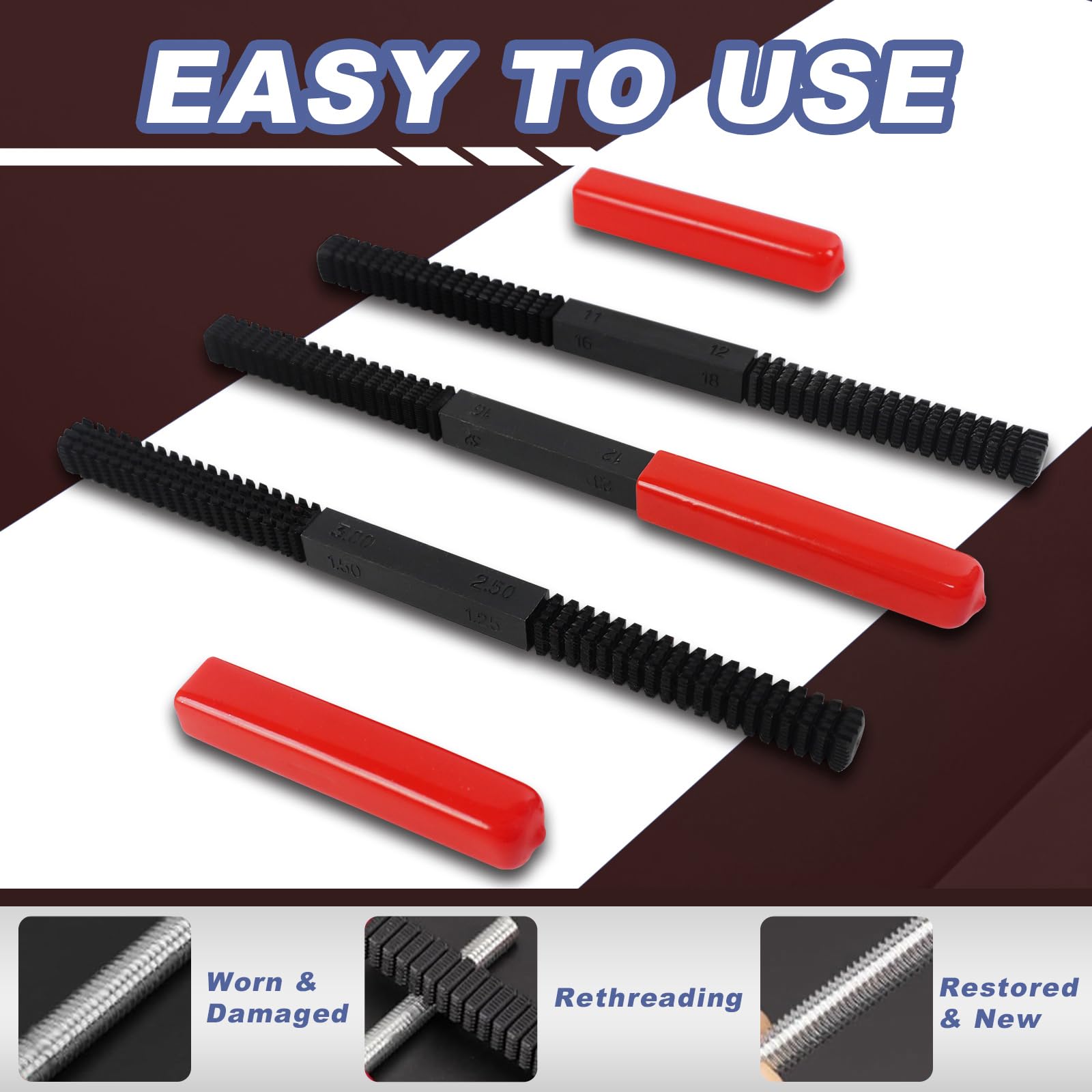 KUNGJUER file restoring a damaged bolt in hand showing fast on-site repair advantage