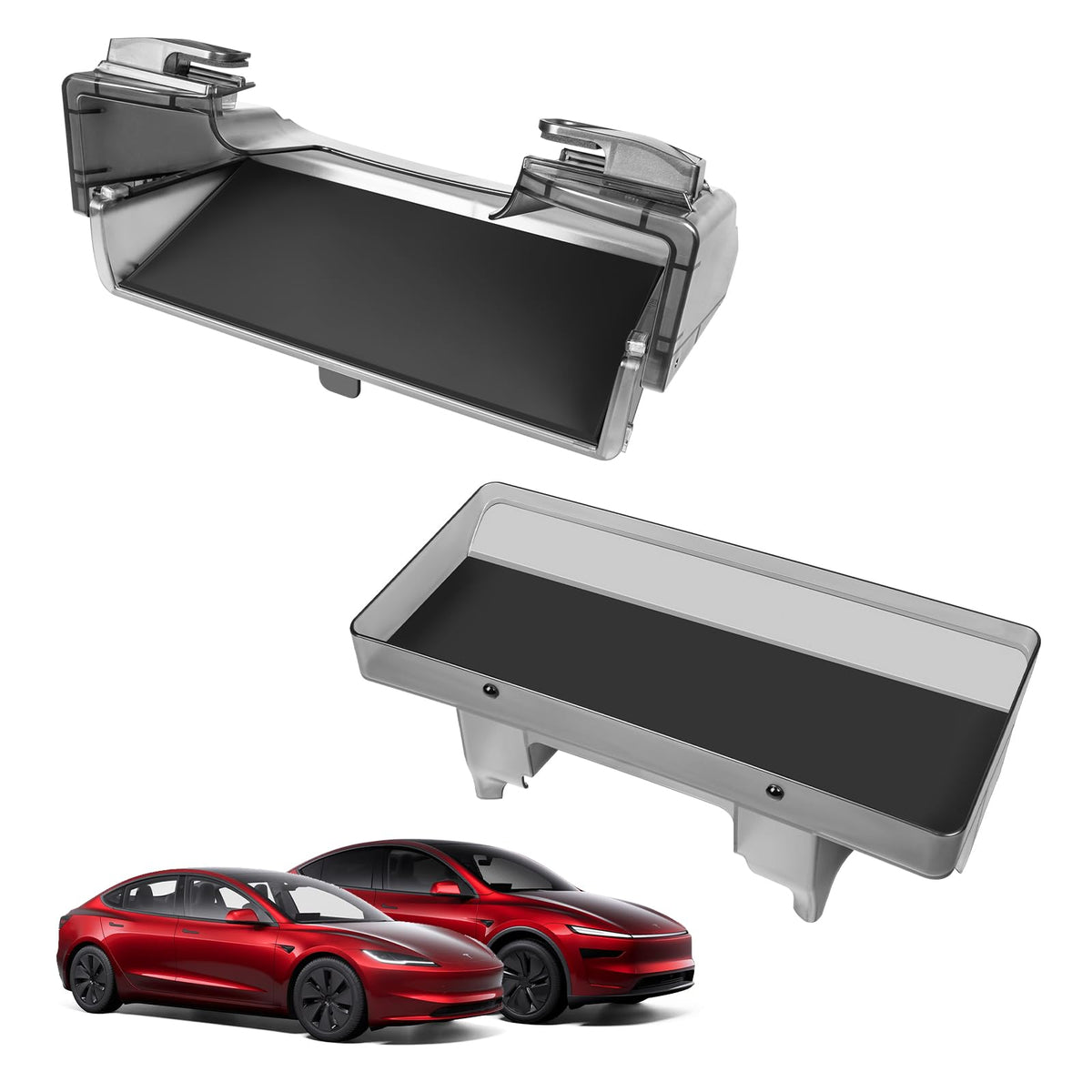 KUNIST front view of under-screen tray adding neat storage and easy reach