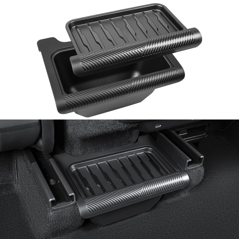KUNIST front view showing snug fit under Model Y Juniper vents, keeps rear tidy
