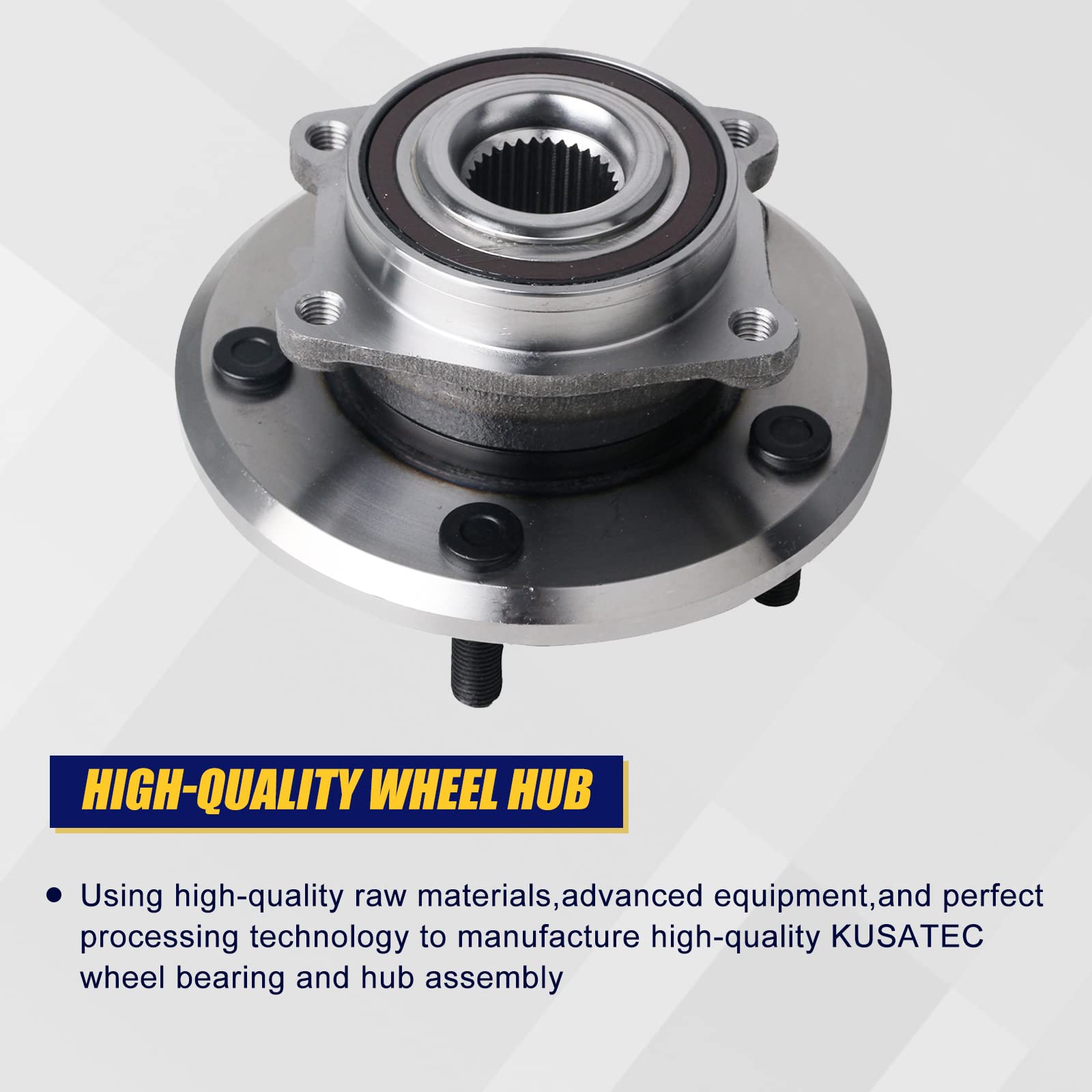 KUSATEC hub mounted on knuckle demonstrating direct bolt-on replacement benefit