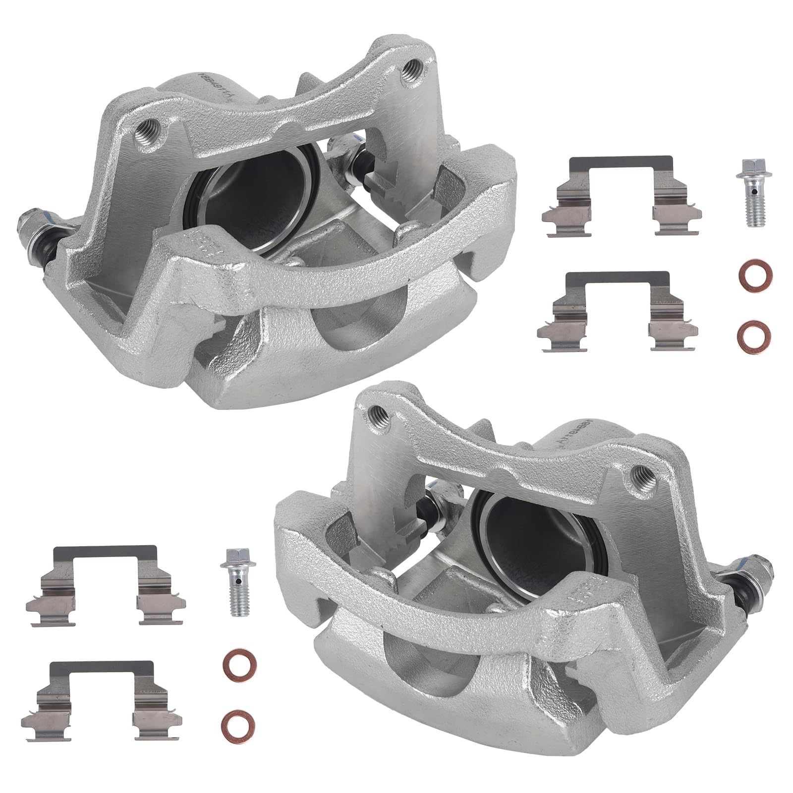 KUSATEC front caliper assembly showing mounting points and clean finish for reliable fit