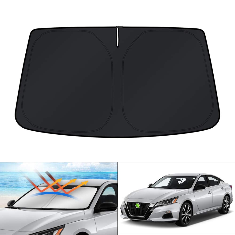 KUST front view showing perfect Altima windshield fit and heat reduction