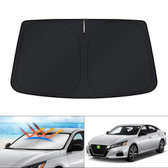 KUST front view showing perfect Altima windshield fit and heat reduction