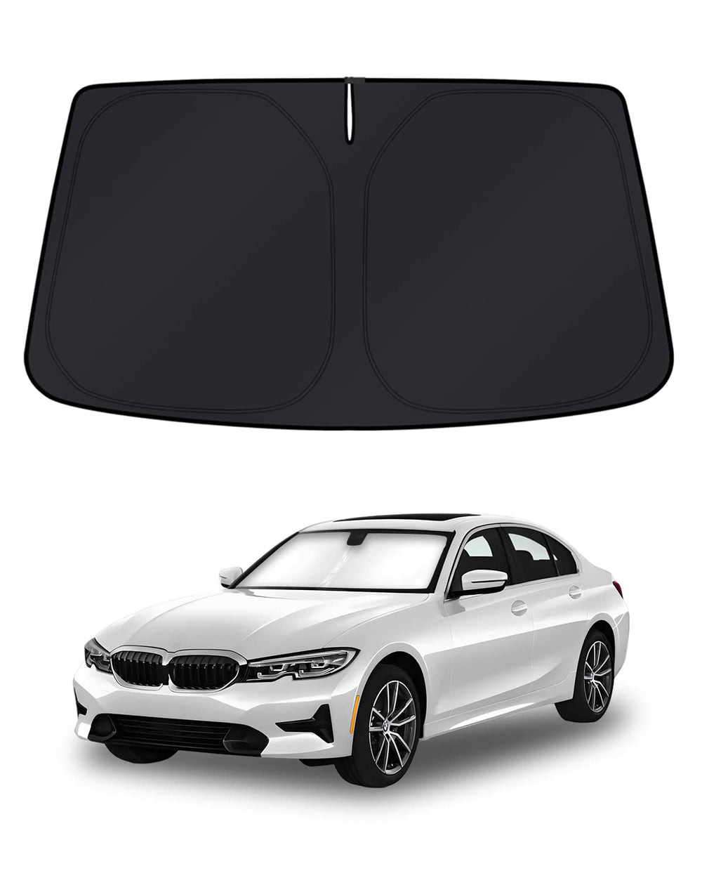 KUST front view on BMW 3 Series windshield showing full coverage and cooling benefit