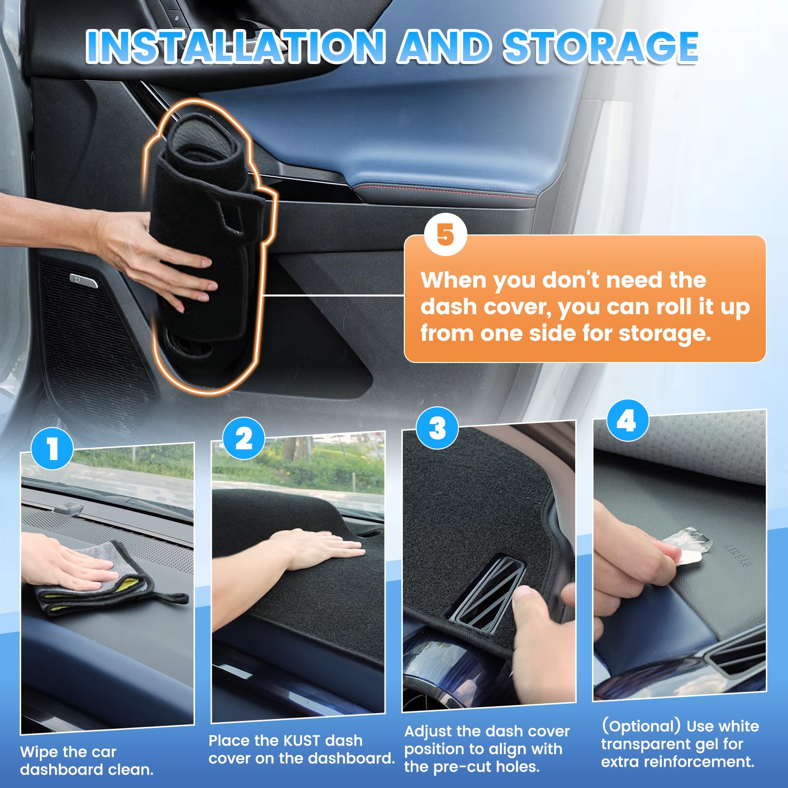 KUST fit around center console showing precise cutouts and access