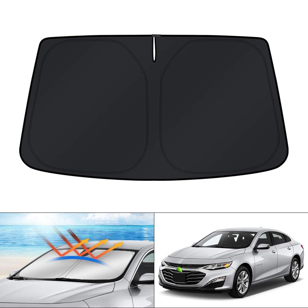 KUST front view on Malibu windshield showing full coverage and sun protection