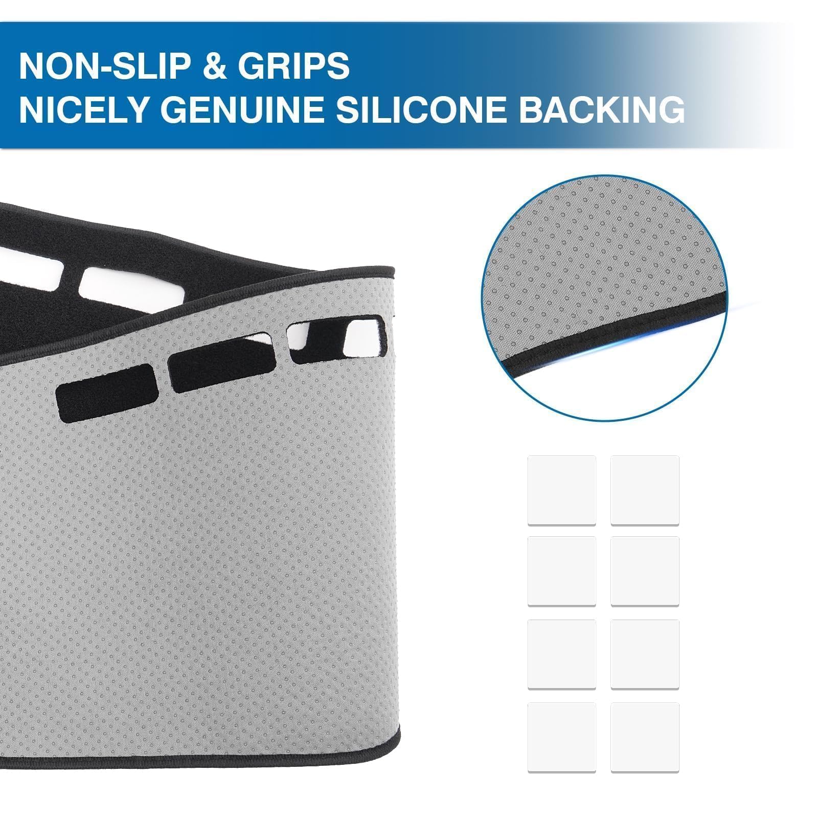 KUST underside silicone backing showing anti-slip grip for stability