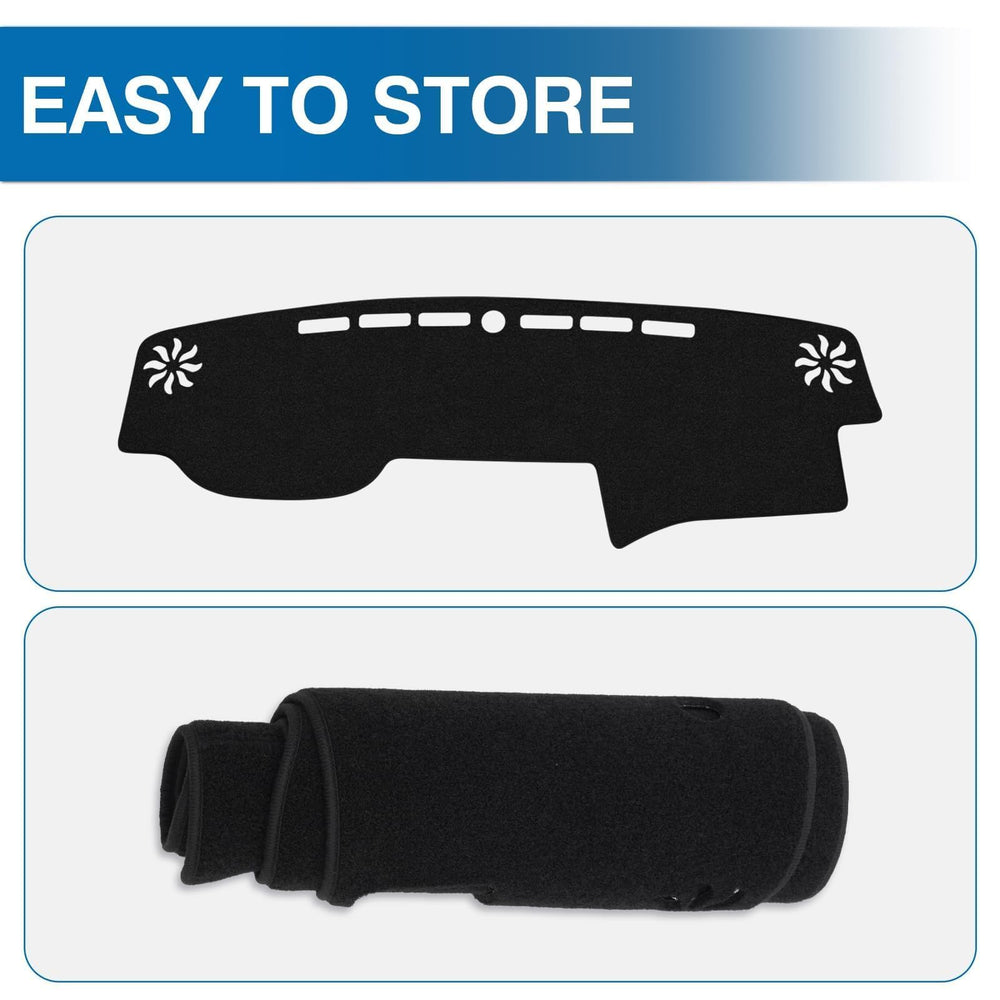 KUST dash cover beside ruler showing precise custom fitment
