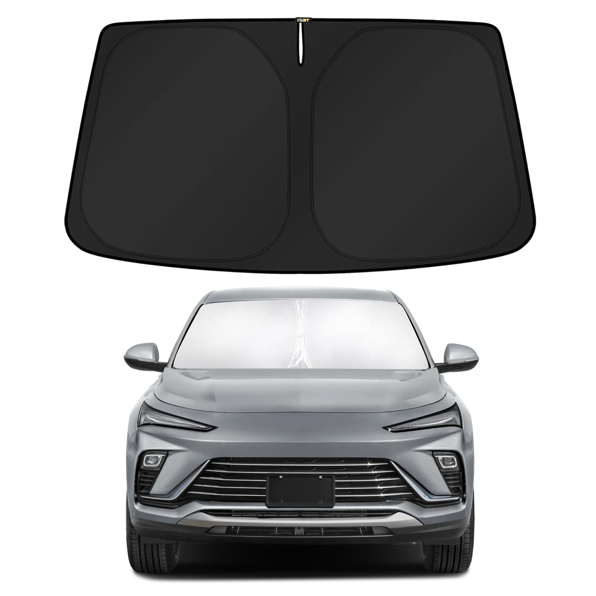 KUST windshield sun shade front view showing precise Buick Envista fit and full coverage benefit