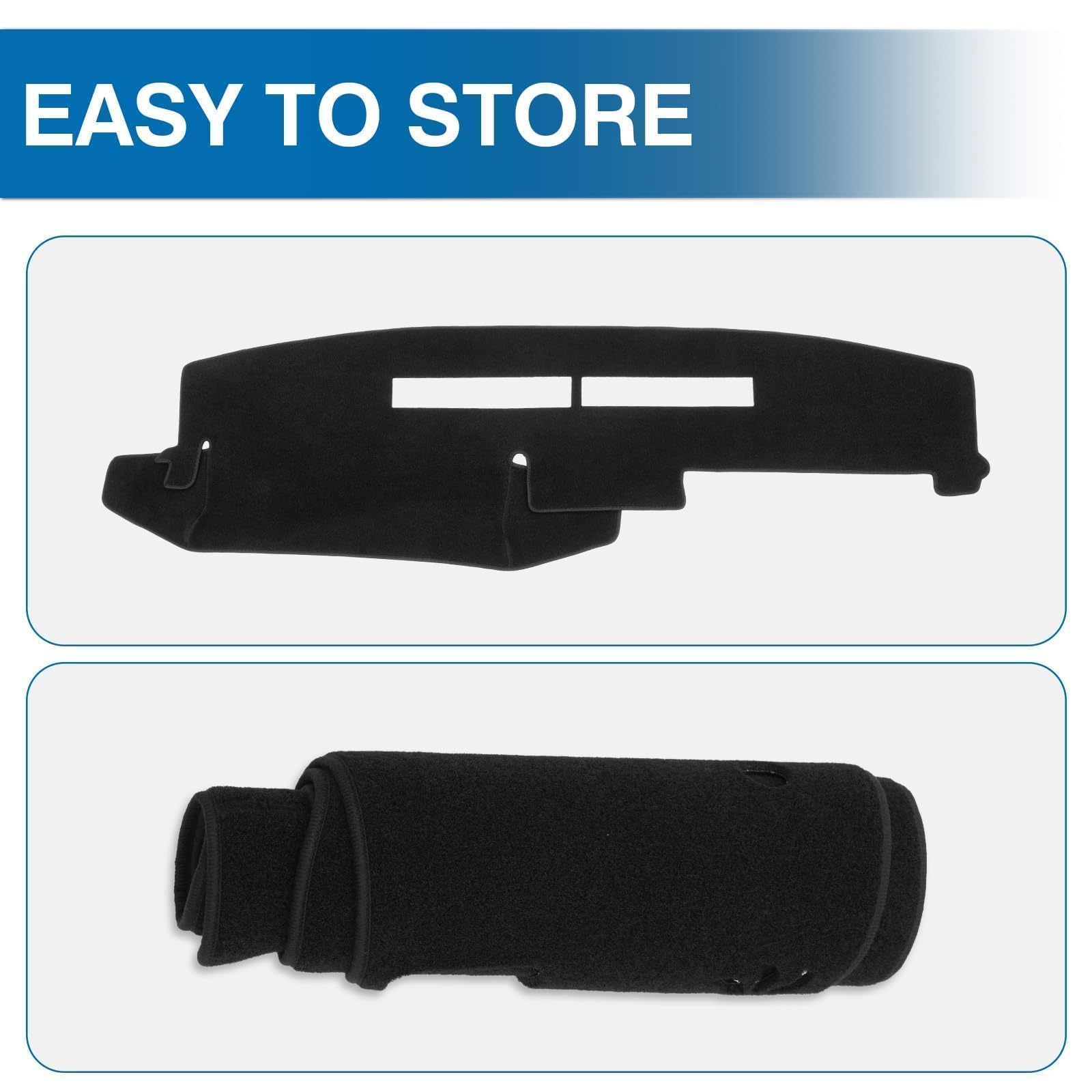 KUST folded dash cover compact for easy storage and simple transport
