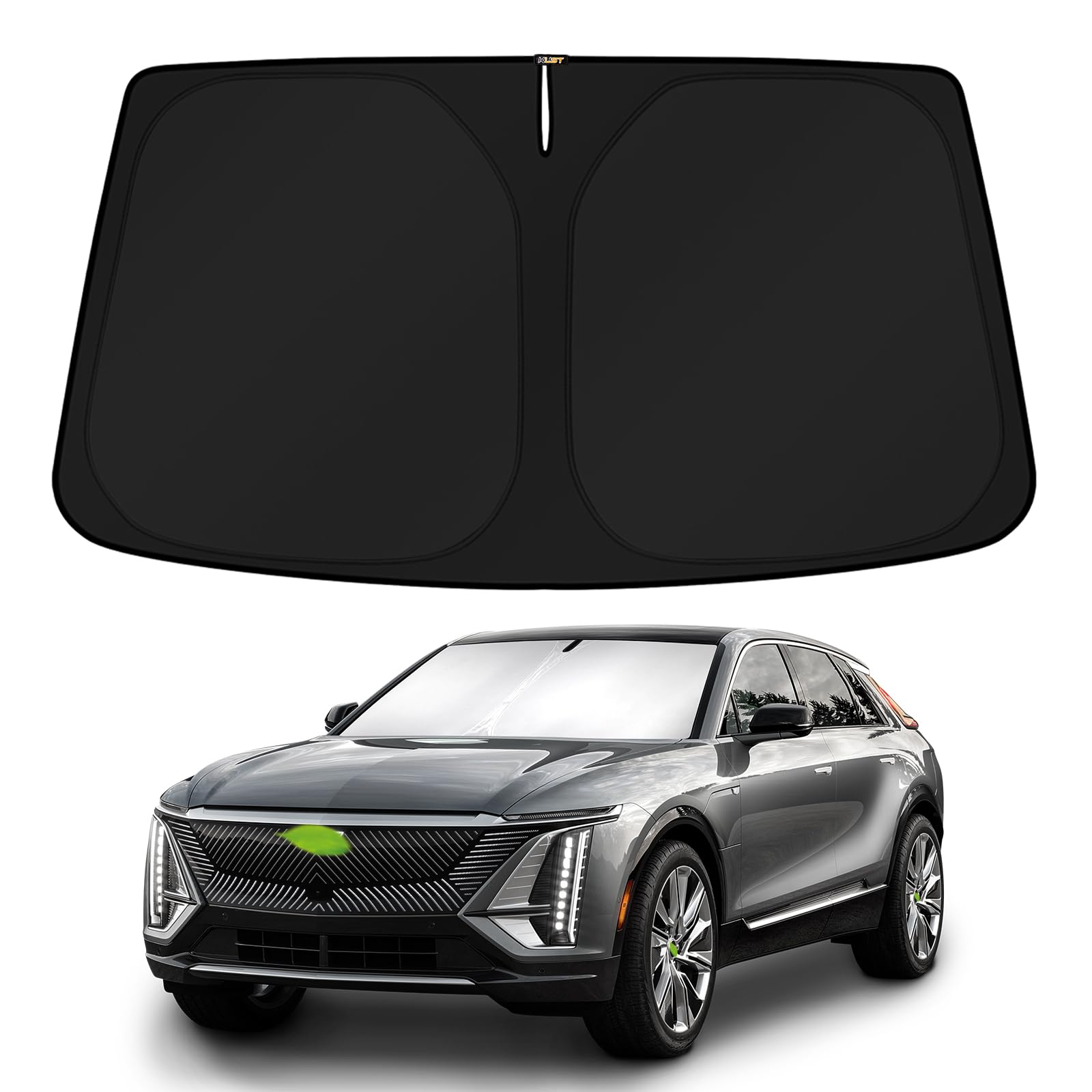 KUST front-fit Lyriq windshield cover blocking sun for cooler cabin
