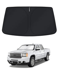 KUST front view showing custom-fit sun shade on Silverado for instant heat reduction