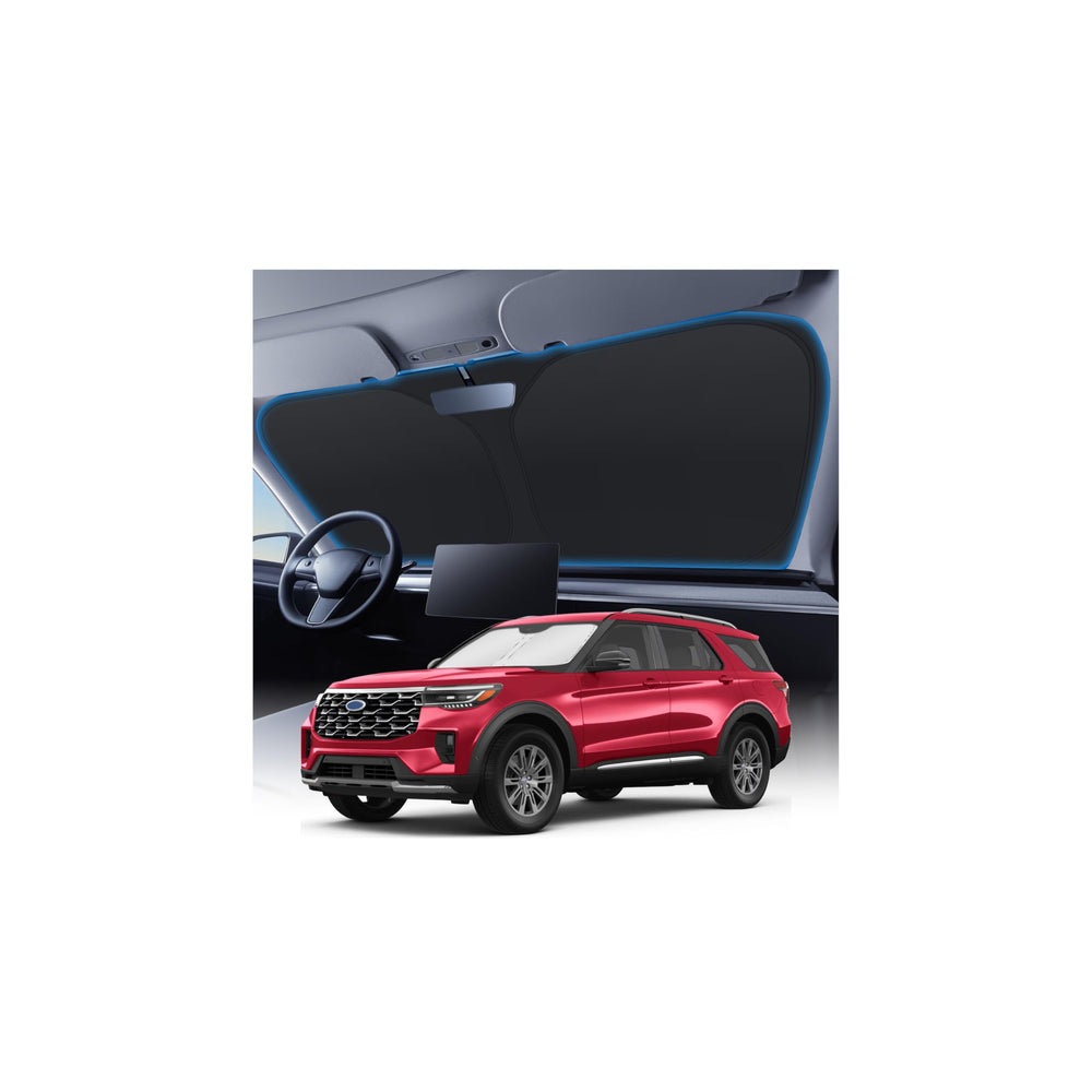 KUST front packaging for Ford Explorer shade showing full-coverage fit benefit