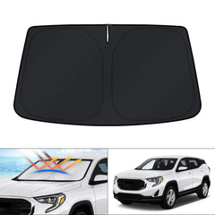 KUST front view of sun shade showing full windshield coverage and protection
