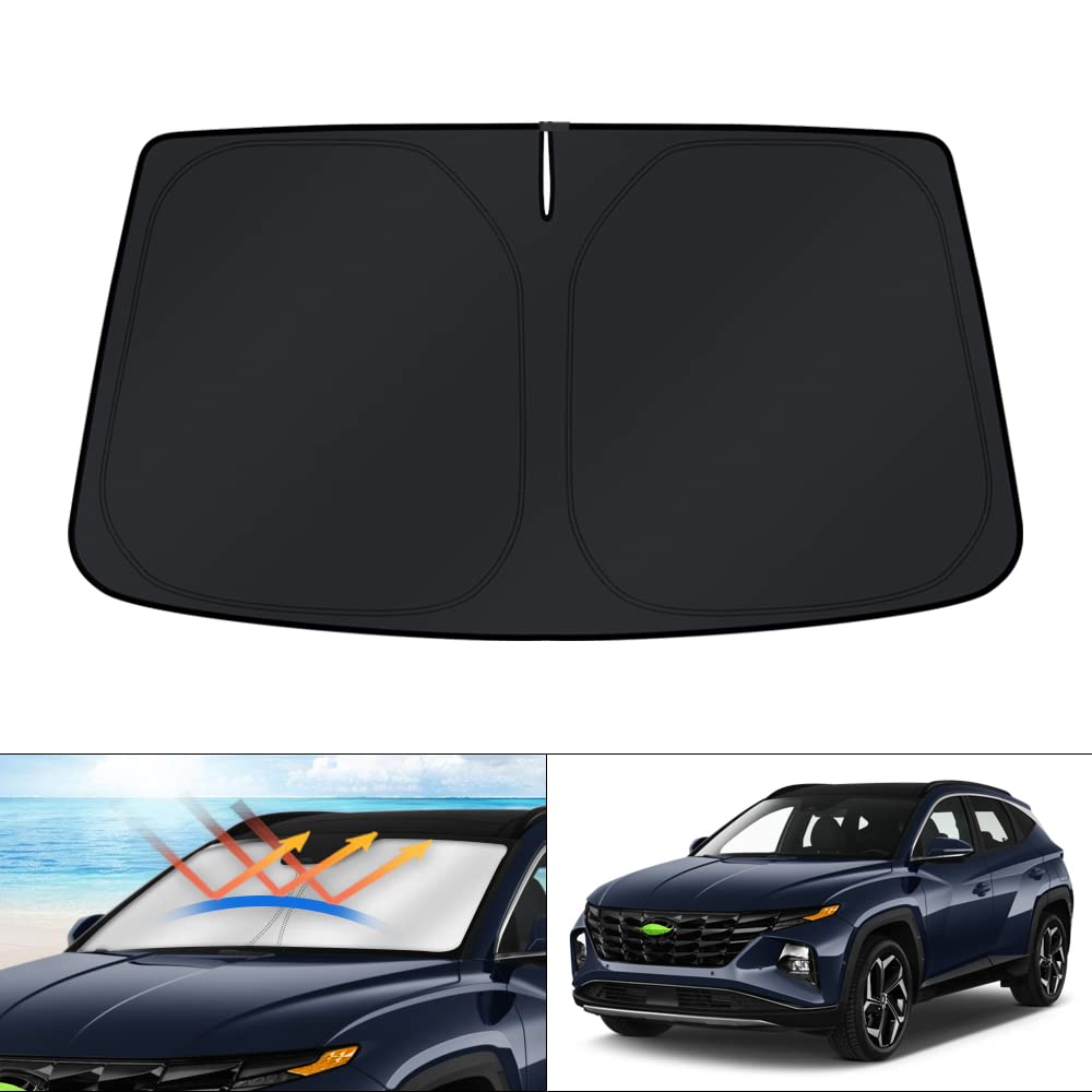 KUST front view of packaged Tucson sunshade showing brand and fit benefit