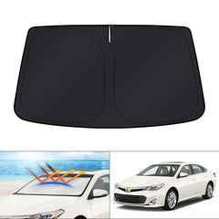 KUST front packaging showing custom-fit Avalon shade protecting windshield