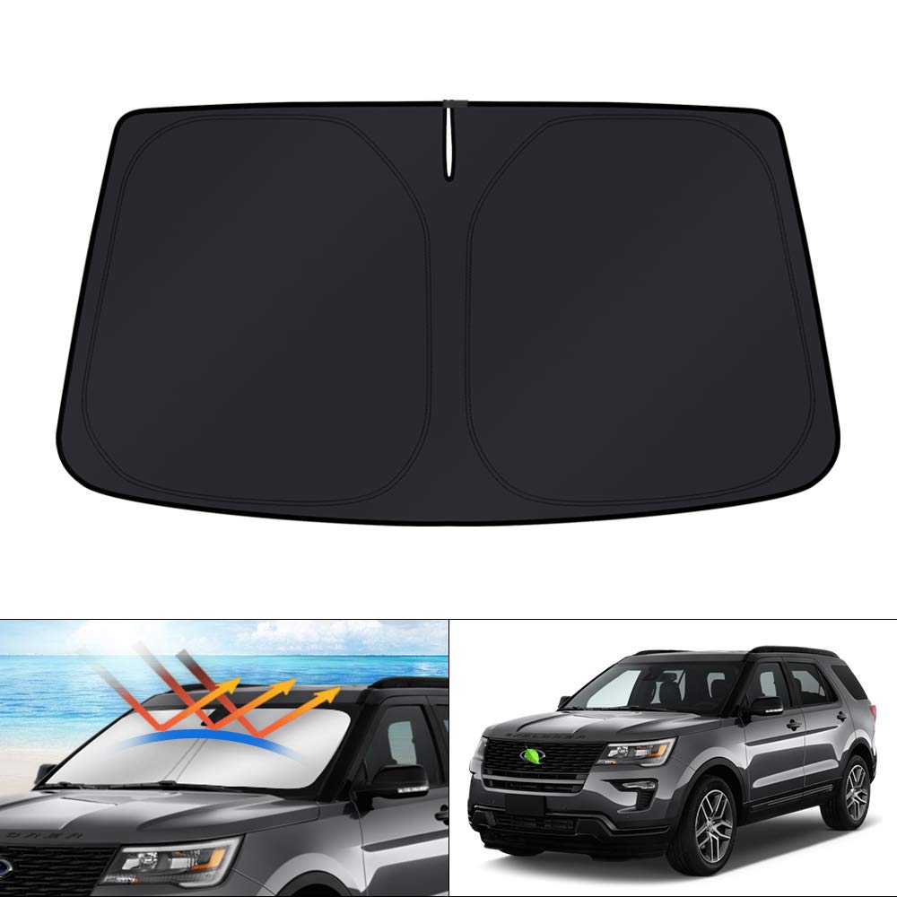 KUST front view showing custom fit on Ford Explorer windshield and full coverage benefit
