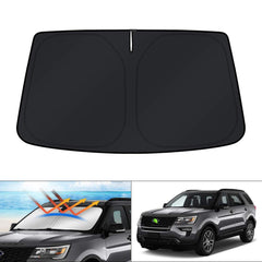 KUST front view showing custom fit on Ford Explorer windshield and full coverage benefit