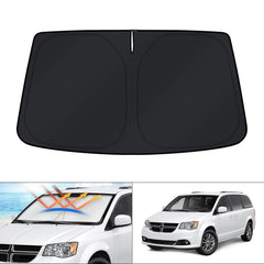KUST front view on Caravan windshield showing full coverage and sun protection