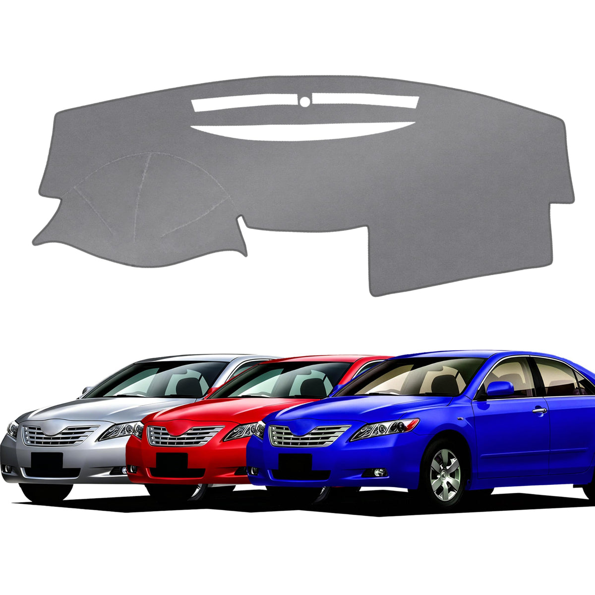 KUST front view of gray dash cover showing clean fit and protection